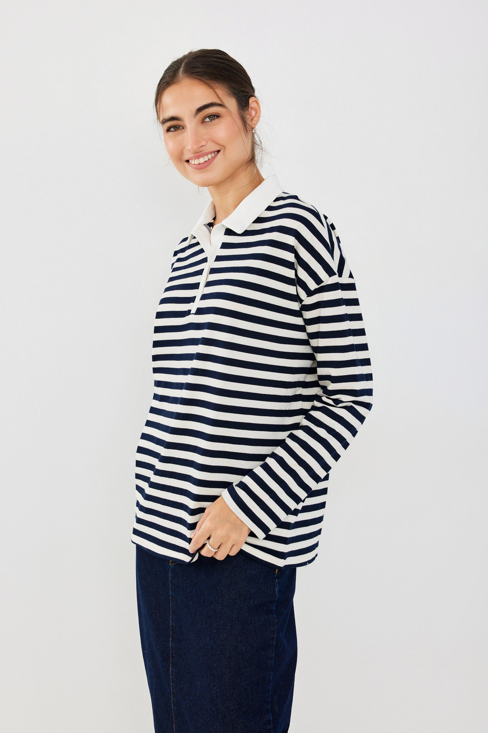 חולצת פולו פסים ביג