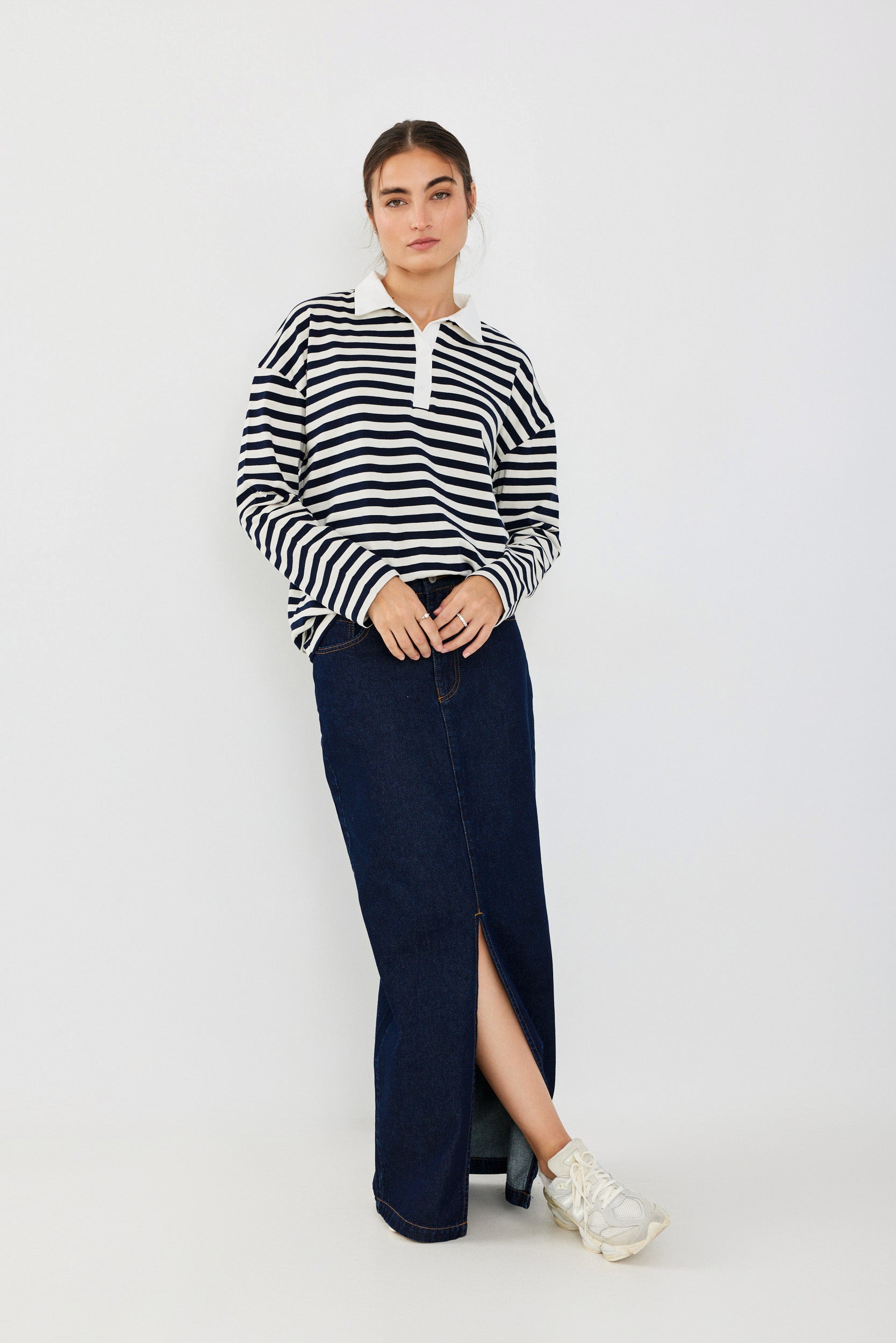 חולצת פולו פסים ביג