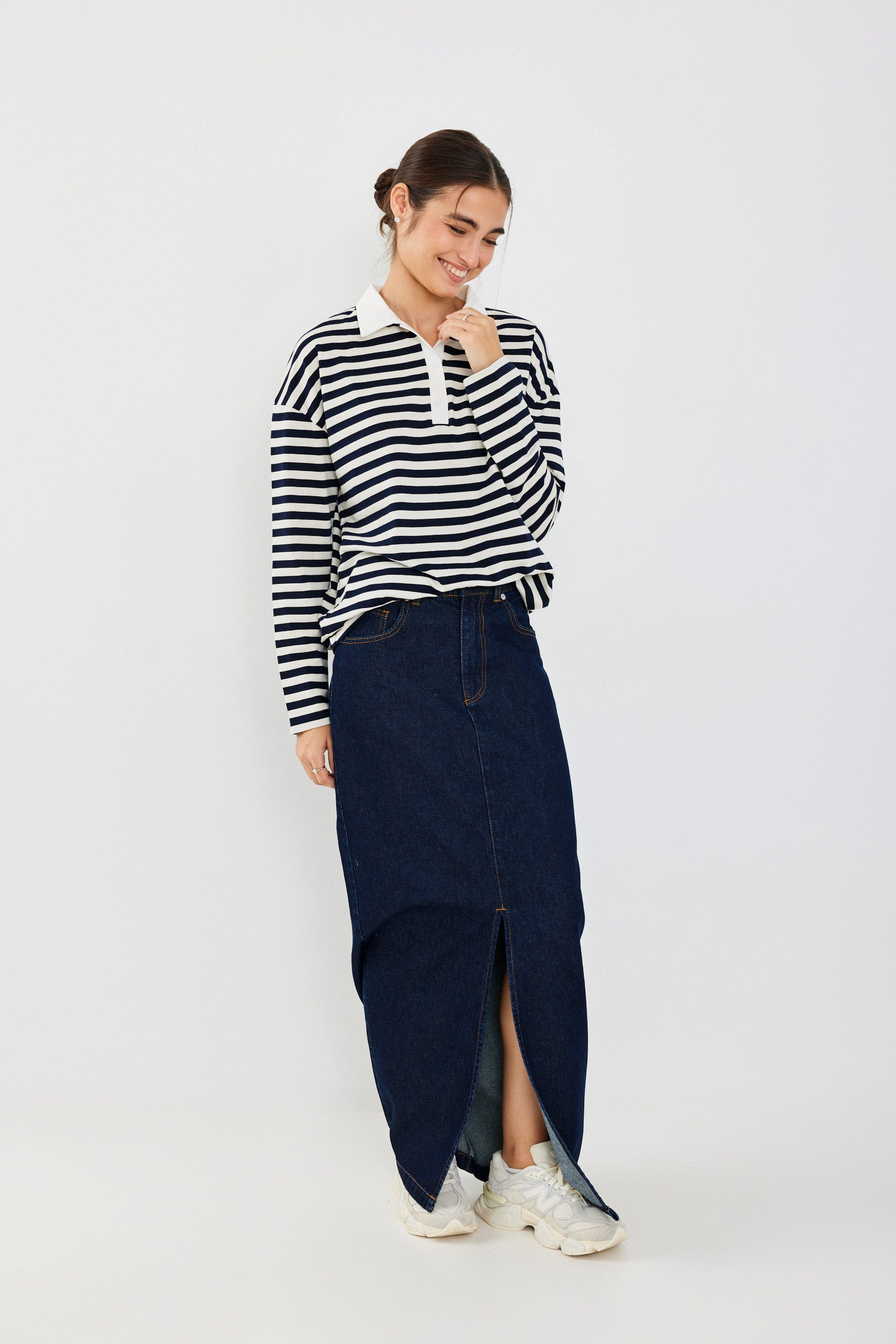 חולצת פולו פסים ביג