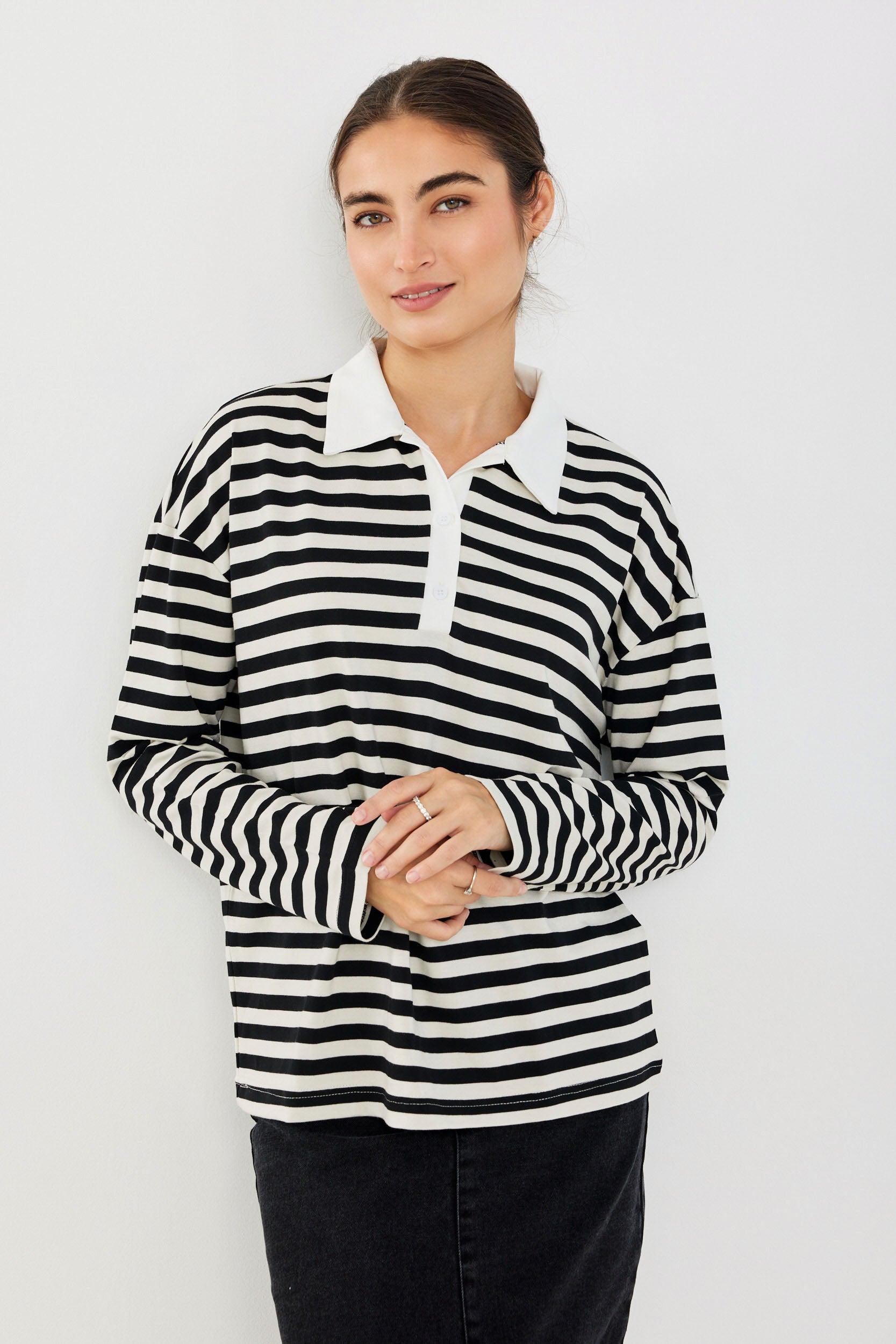 חולצת פולו פסים ביג