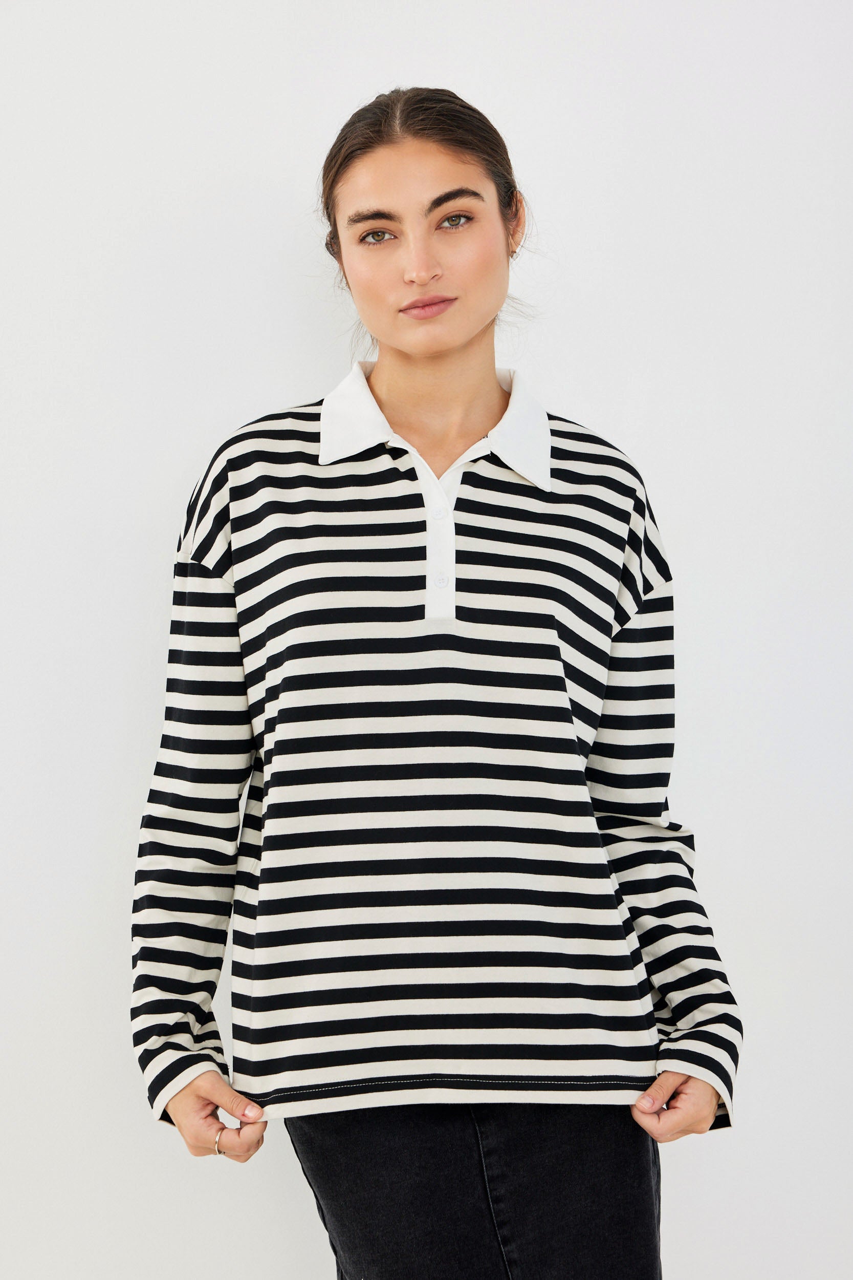 חולצת פולו פסים ביג