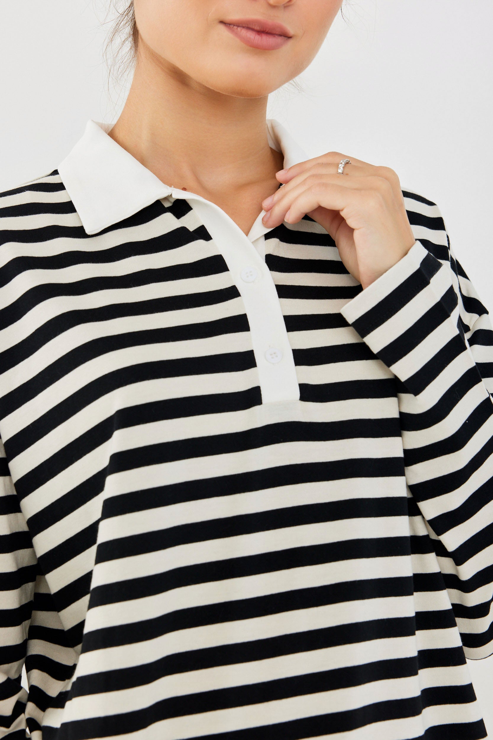 חולצת פולו פסים ביג