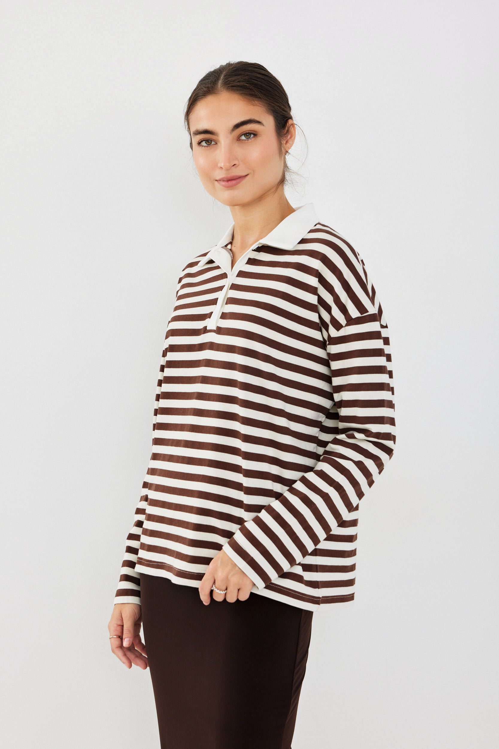 חולצת פולו פסים ביג