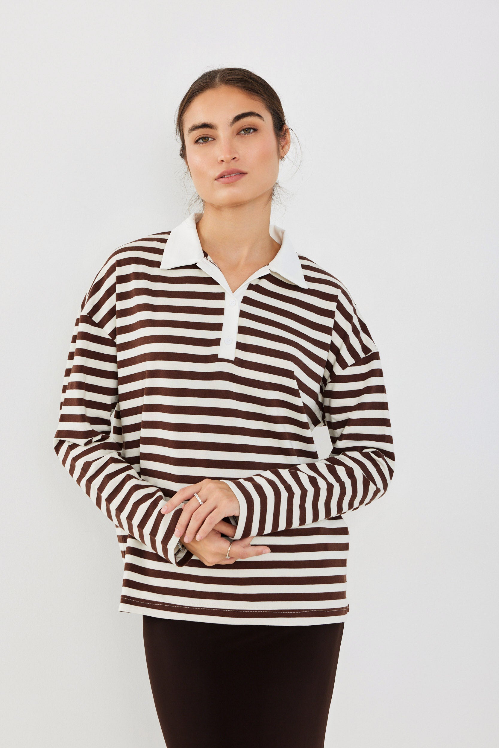 חולצת פולו פסים ביג