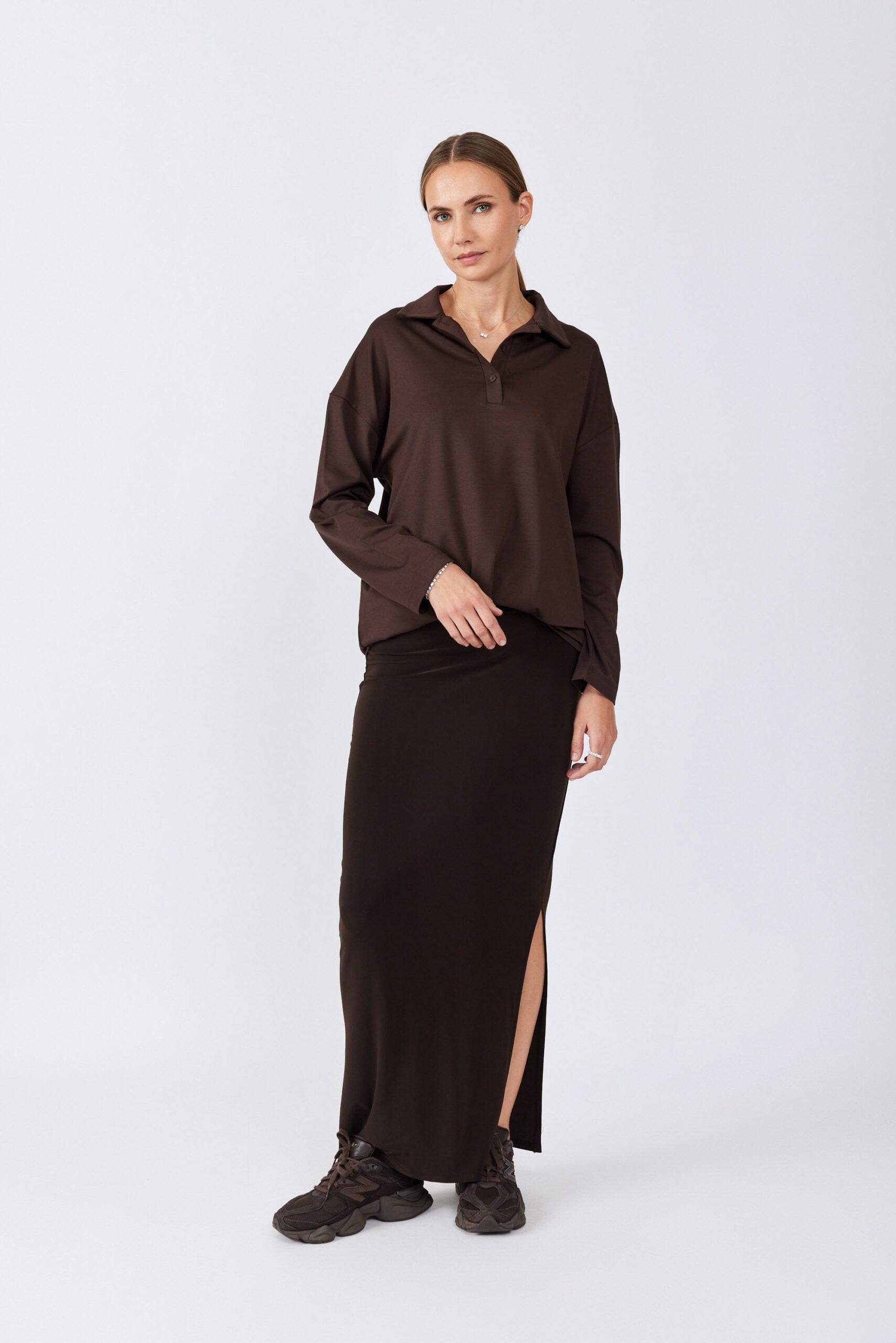 חצאית נאון מקסי+ שסע