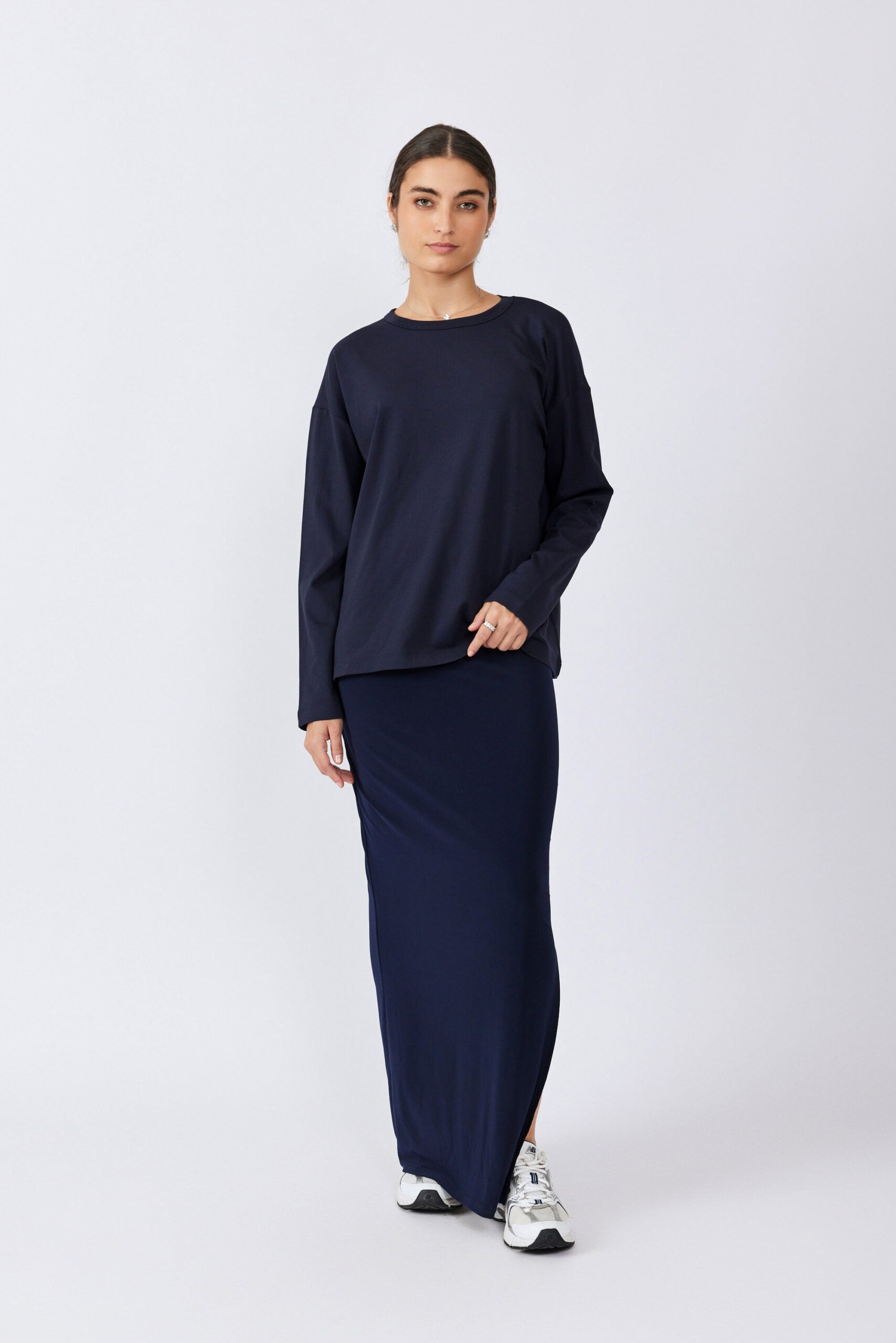 חצאית נאון מקסי+ שסע