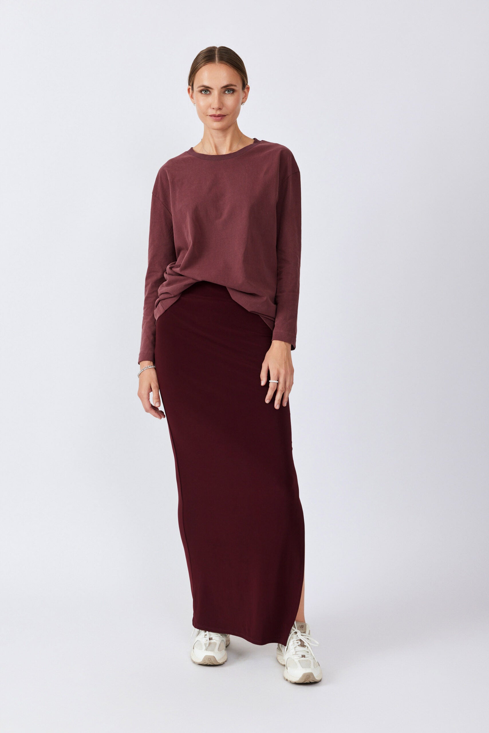 חצאית נאון מקסי+ שסע