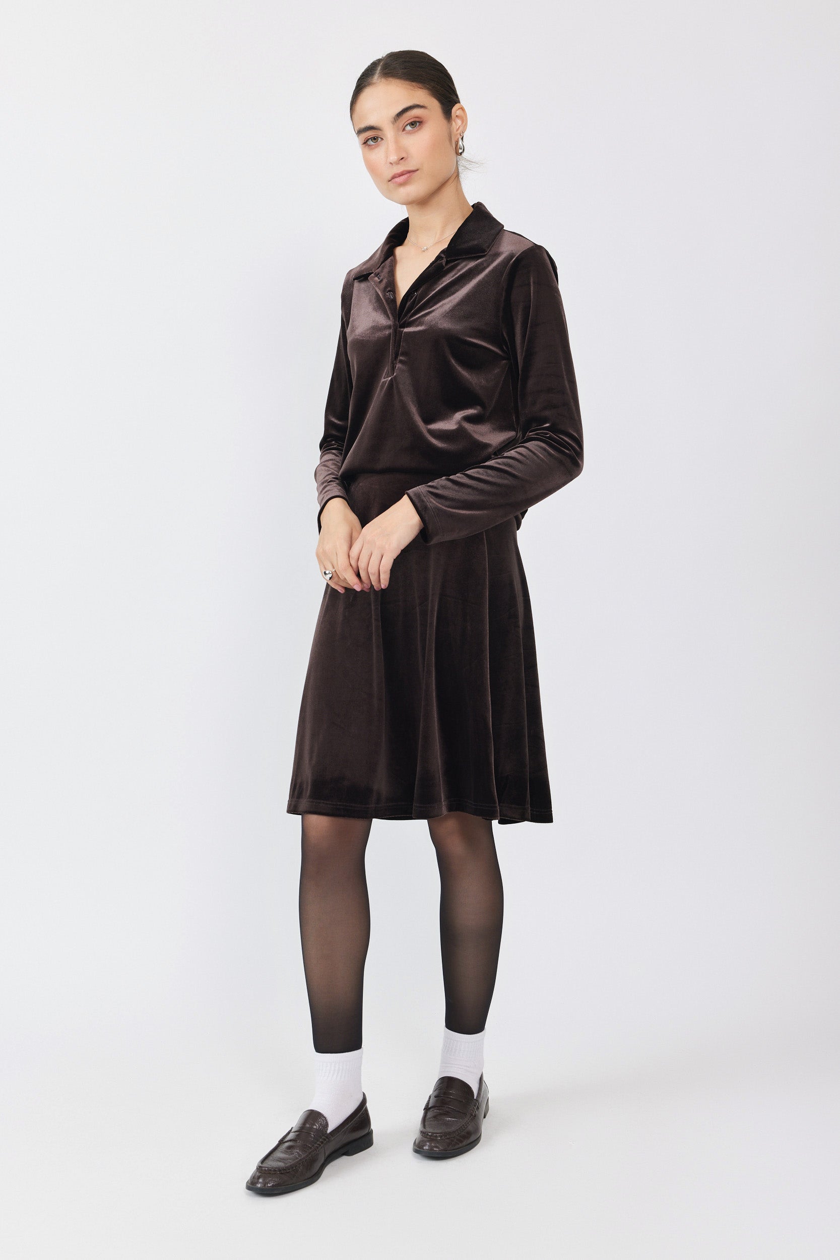 חצאית קטיפה גזרת A