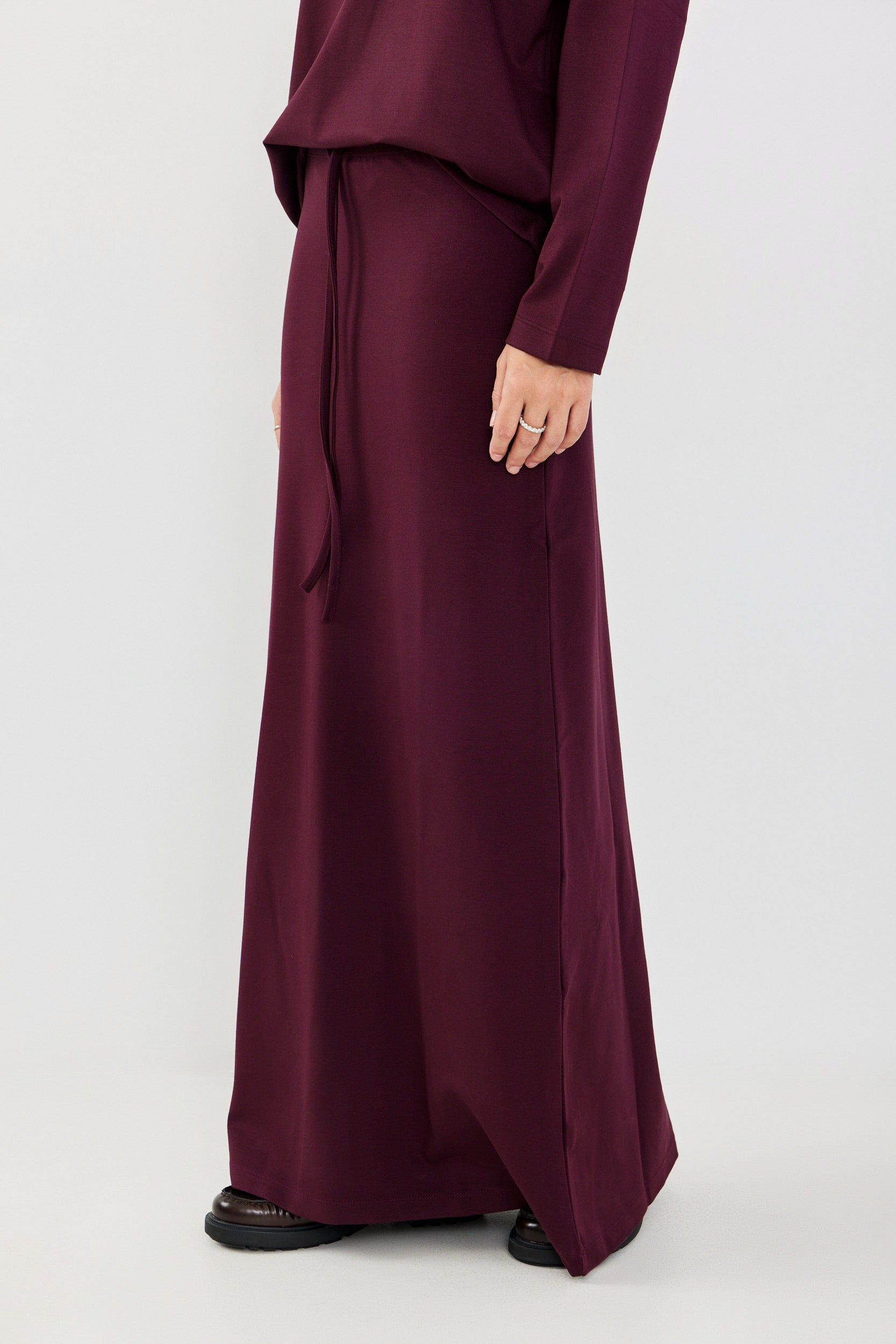 חצאית ג'רסי מקסי + שרוך