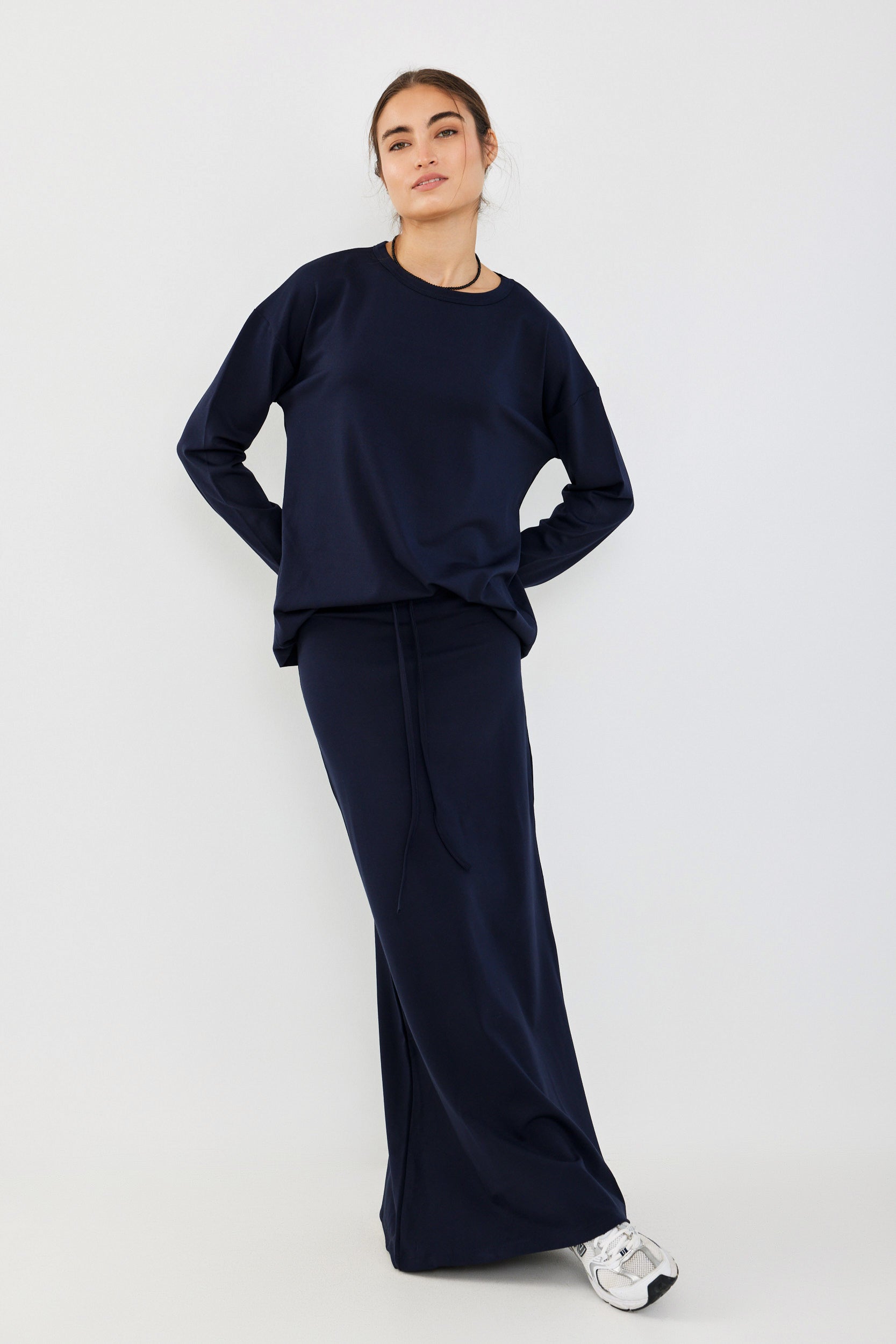 חצאית ג'רסי מקסי + שרוך