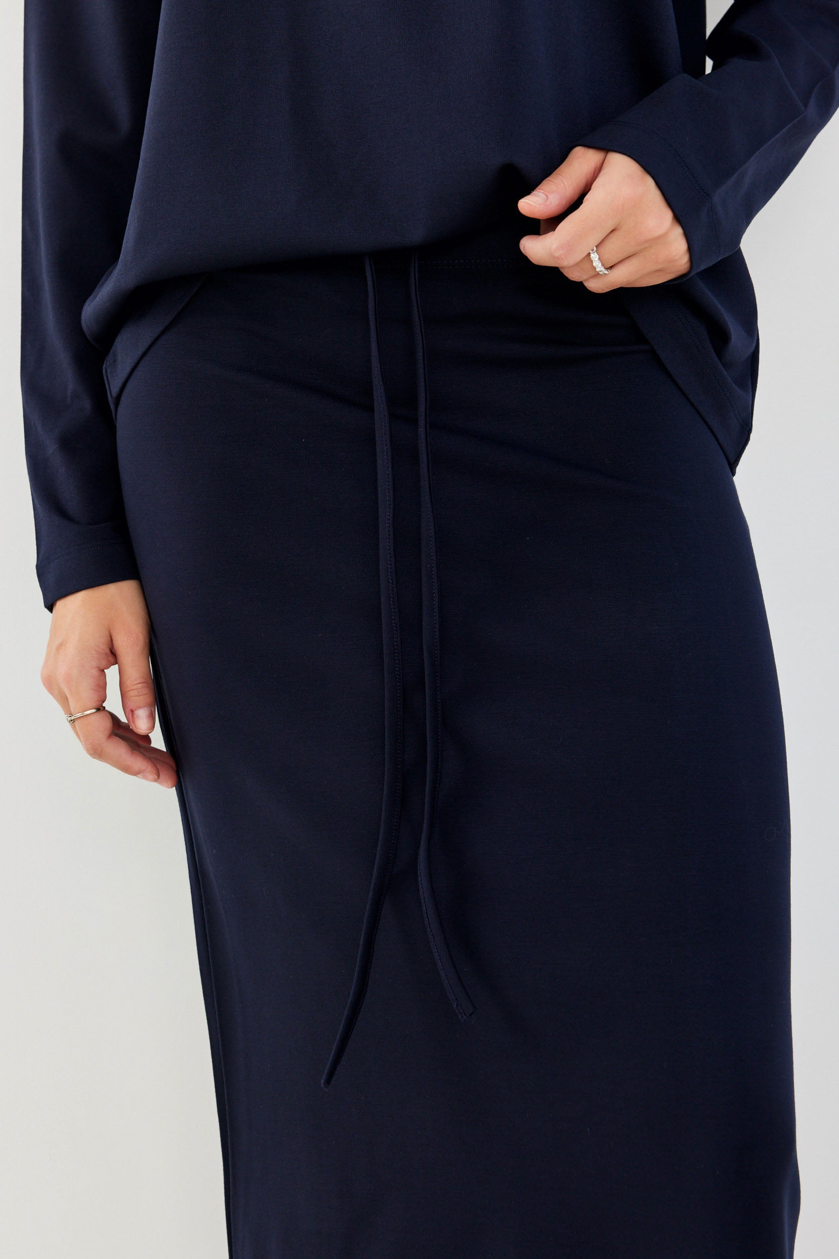 חצאית ג'רסי מקסי + שרוך