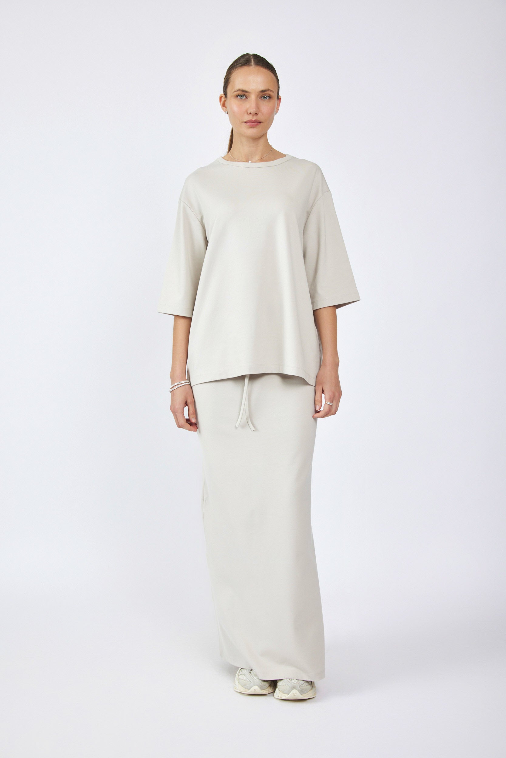 חצאית ג'רסי מקסי + שרוך