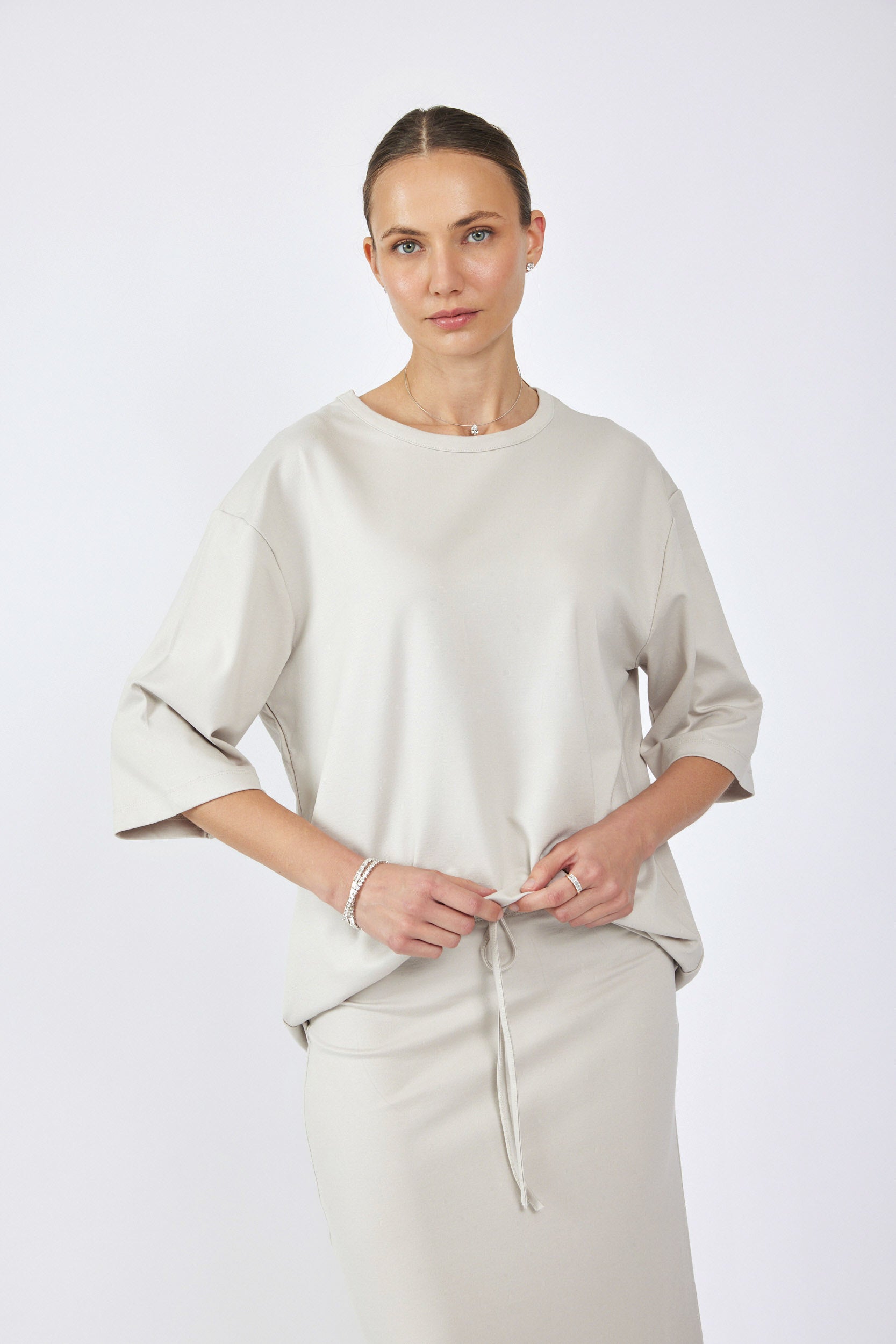 חצאית ג'רסי מקסי + שרוך