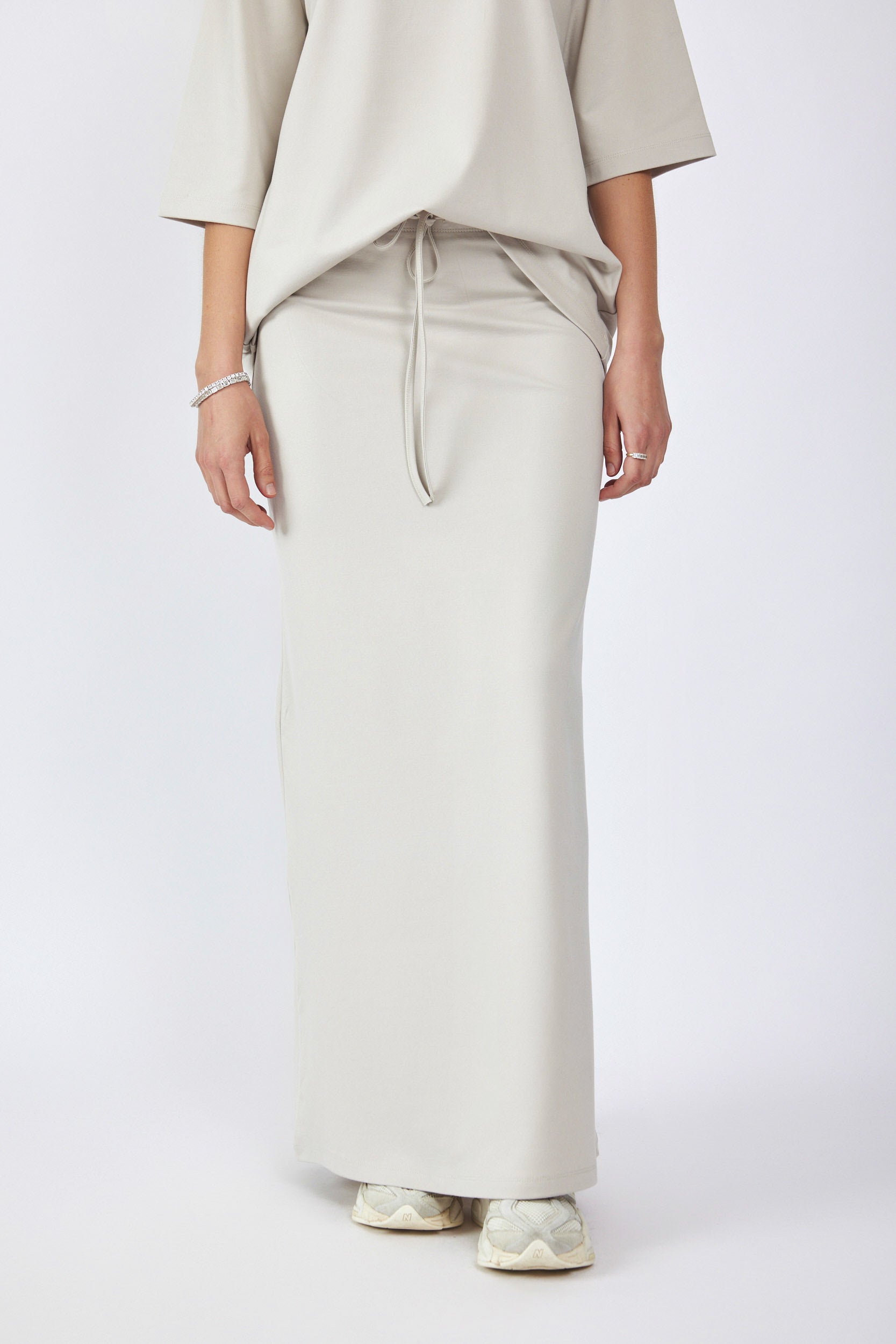 חצאית ג'רסי מקסי + שרוך