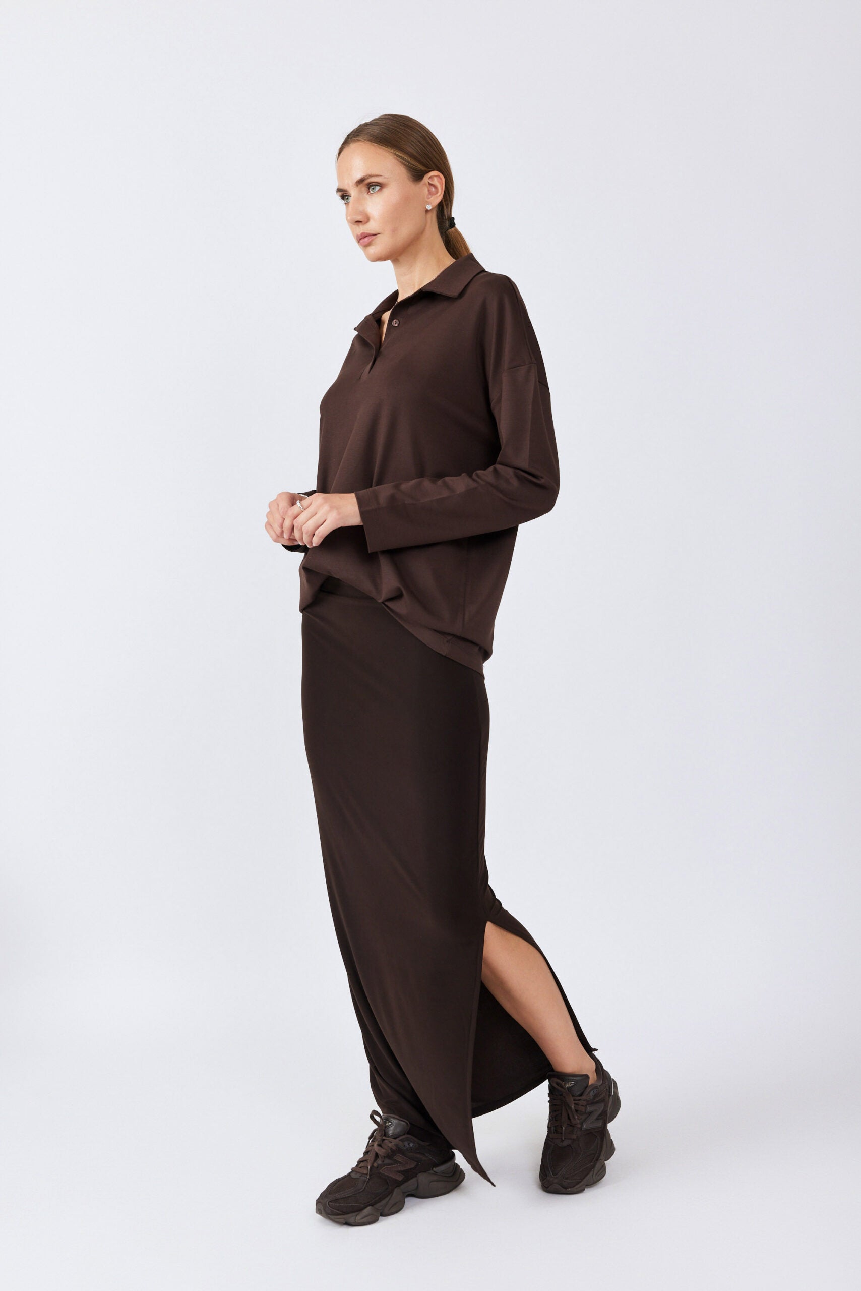 חצאית נאון מקסי+ שסע