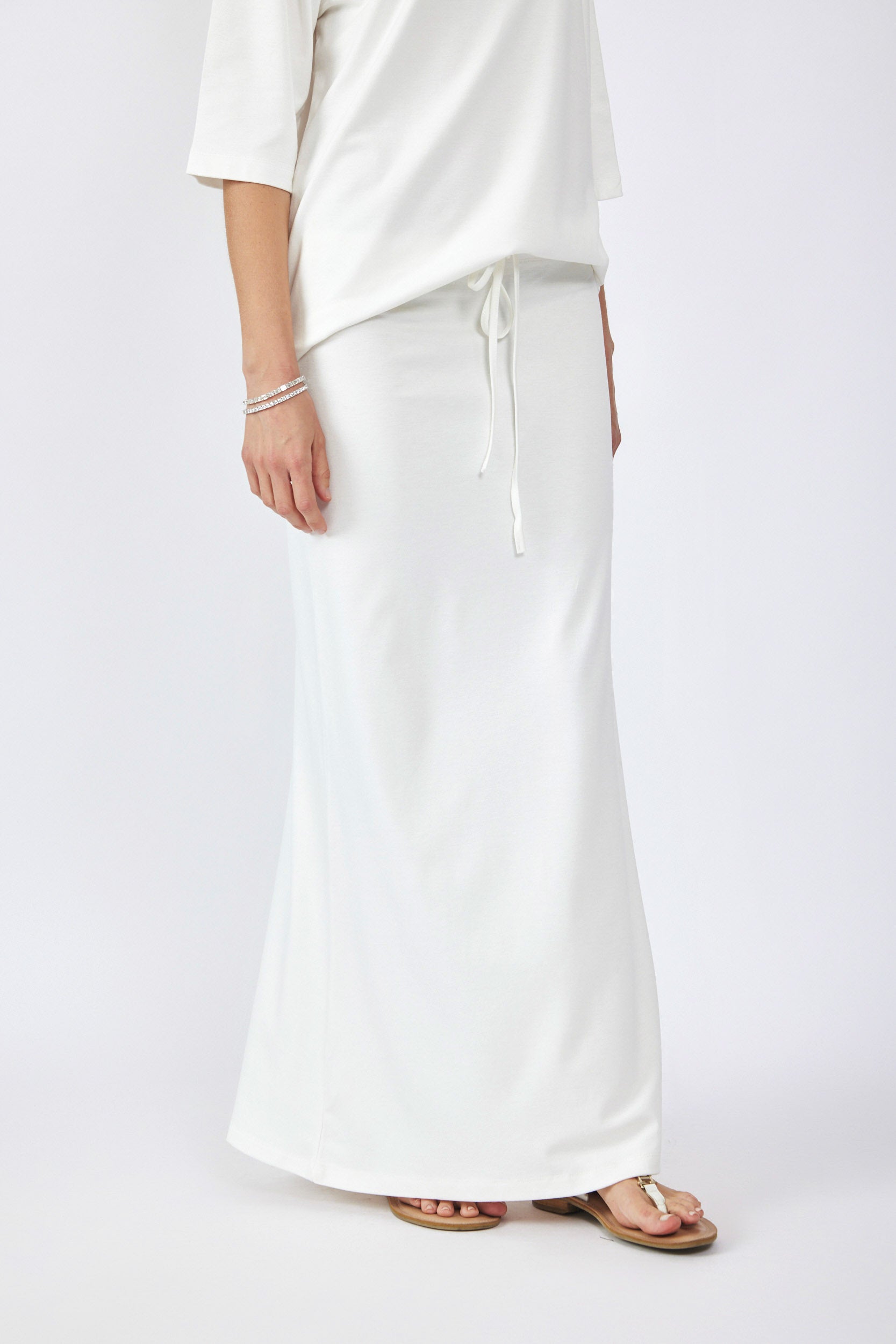 חצאית ג'רסי מקסי + שרוך