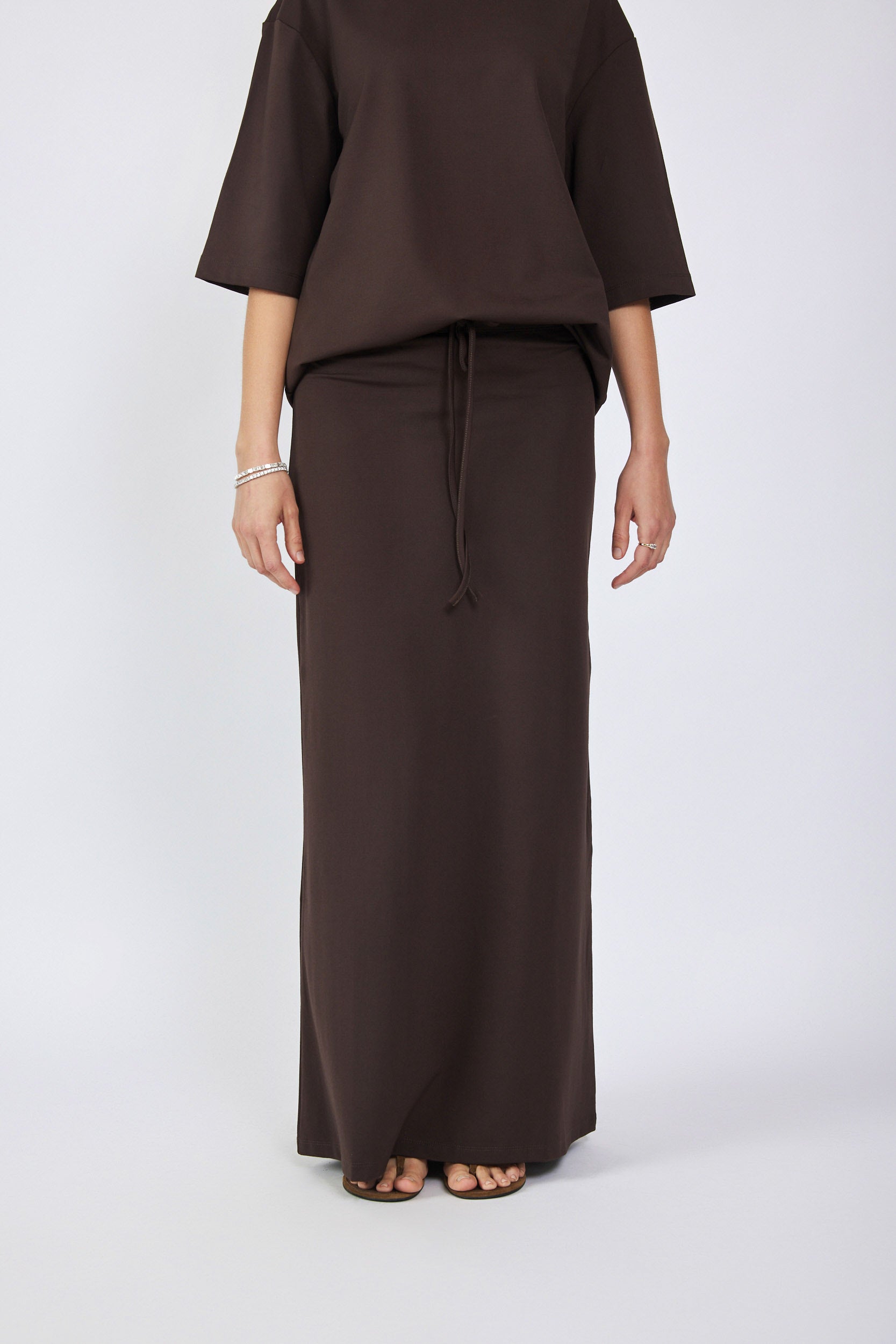 חצאית ג'רסי מקסי + שרוך