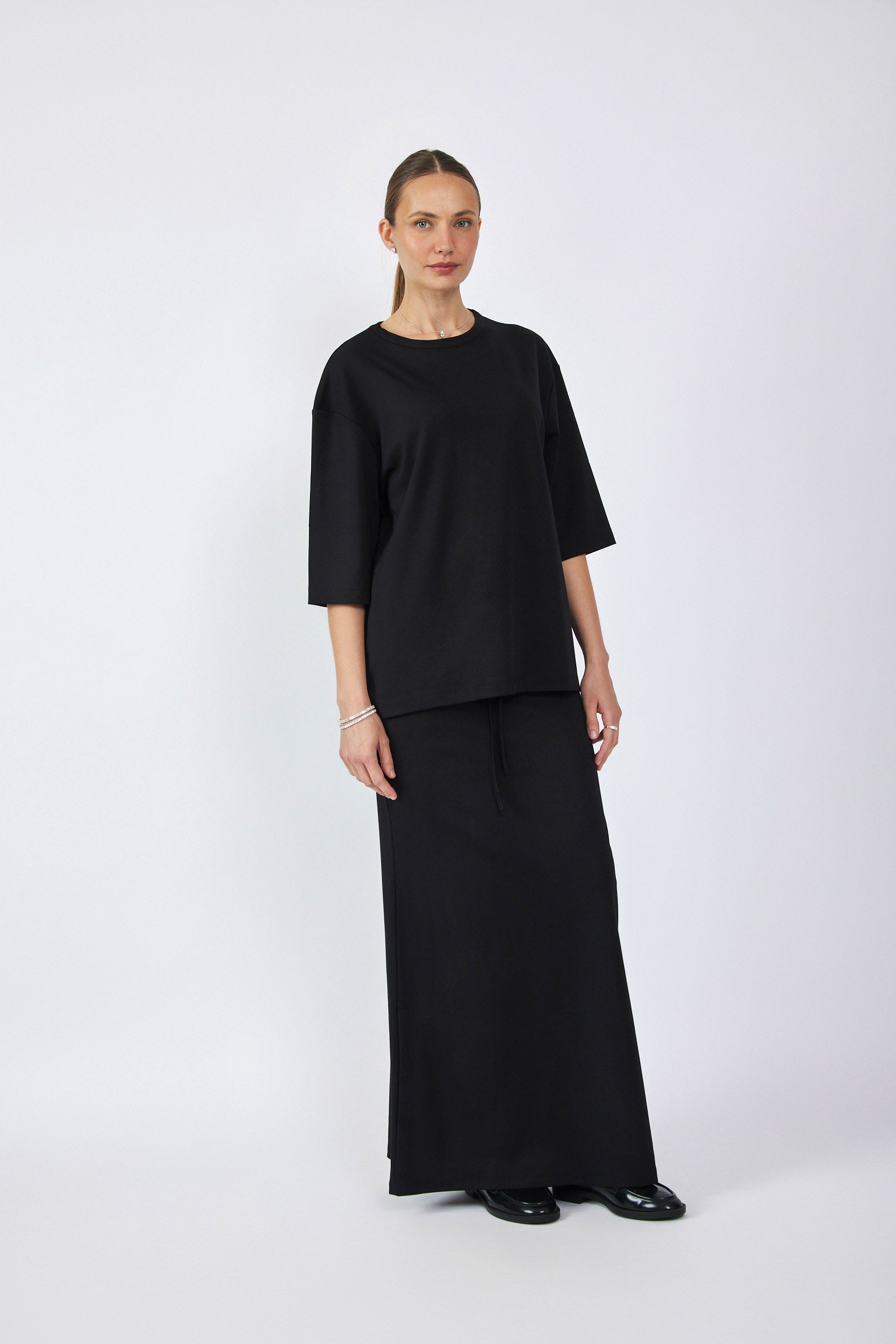 חצאית ג'רסי מקסי + שרוך