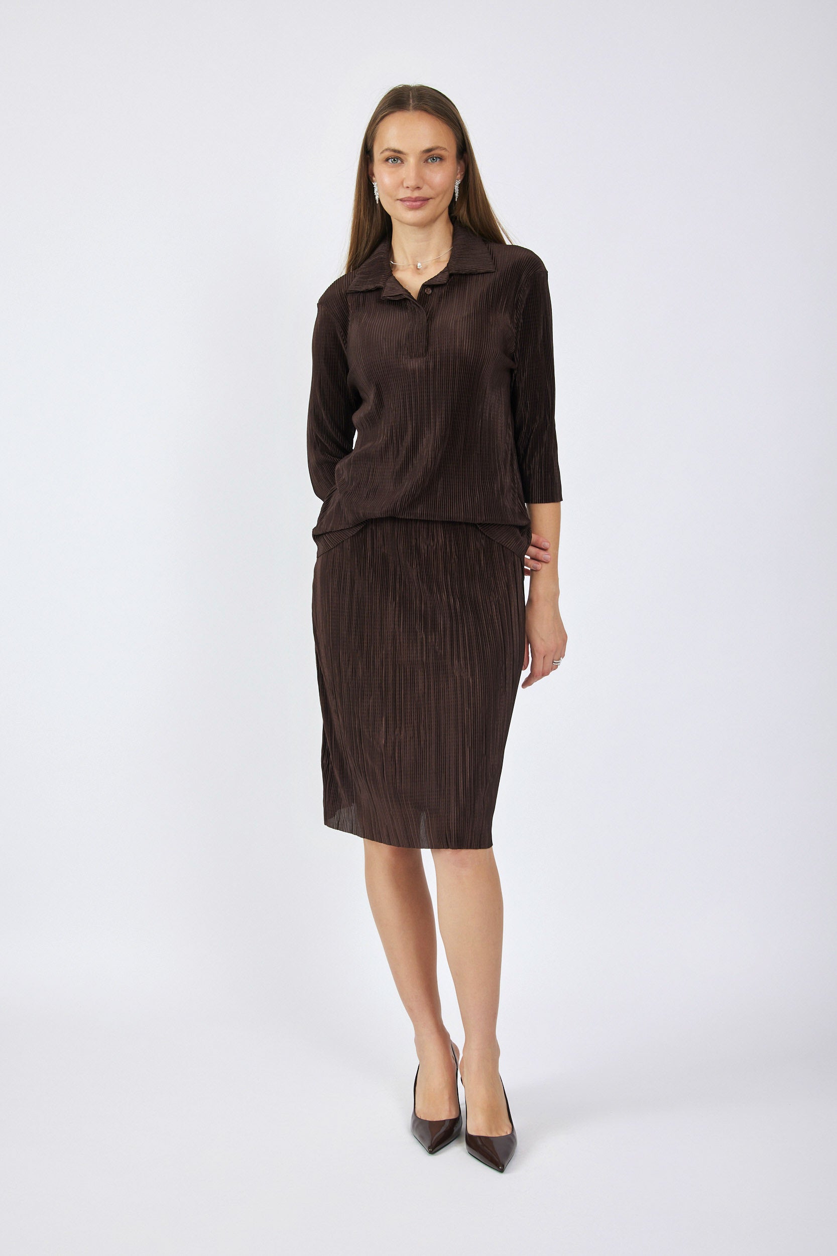 חולצת פולו פליסה כפתורים נסתרים