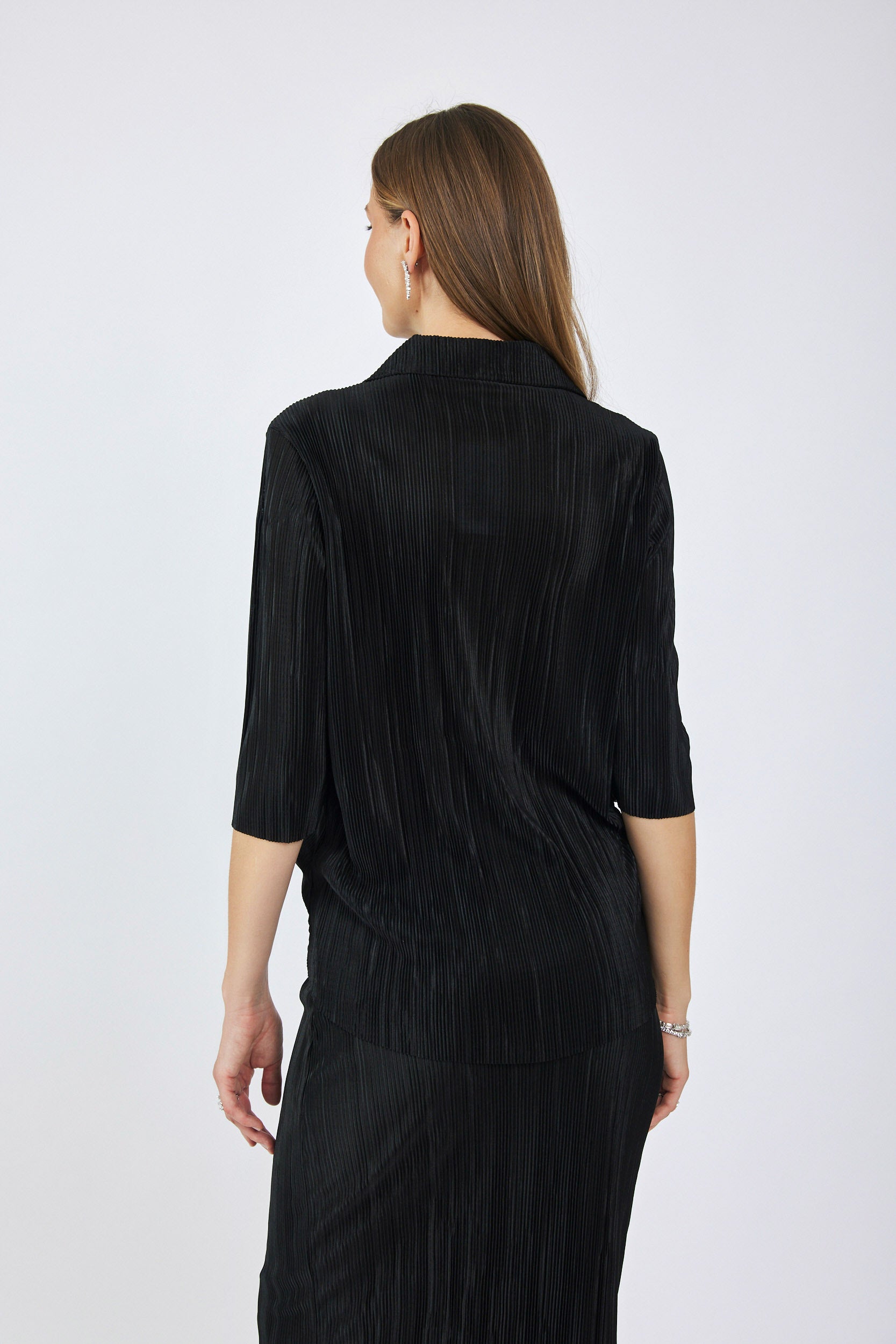 חולצת פולו פליסה כפתורים נסתרים