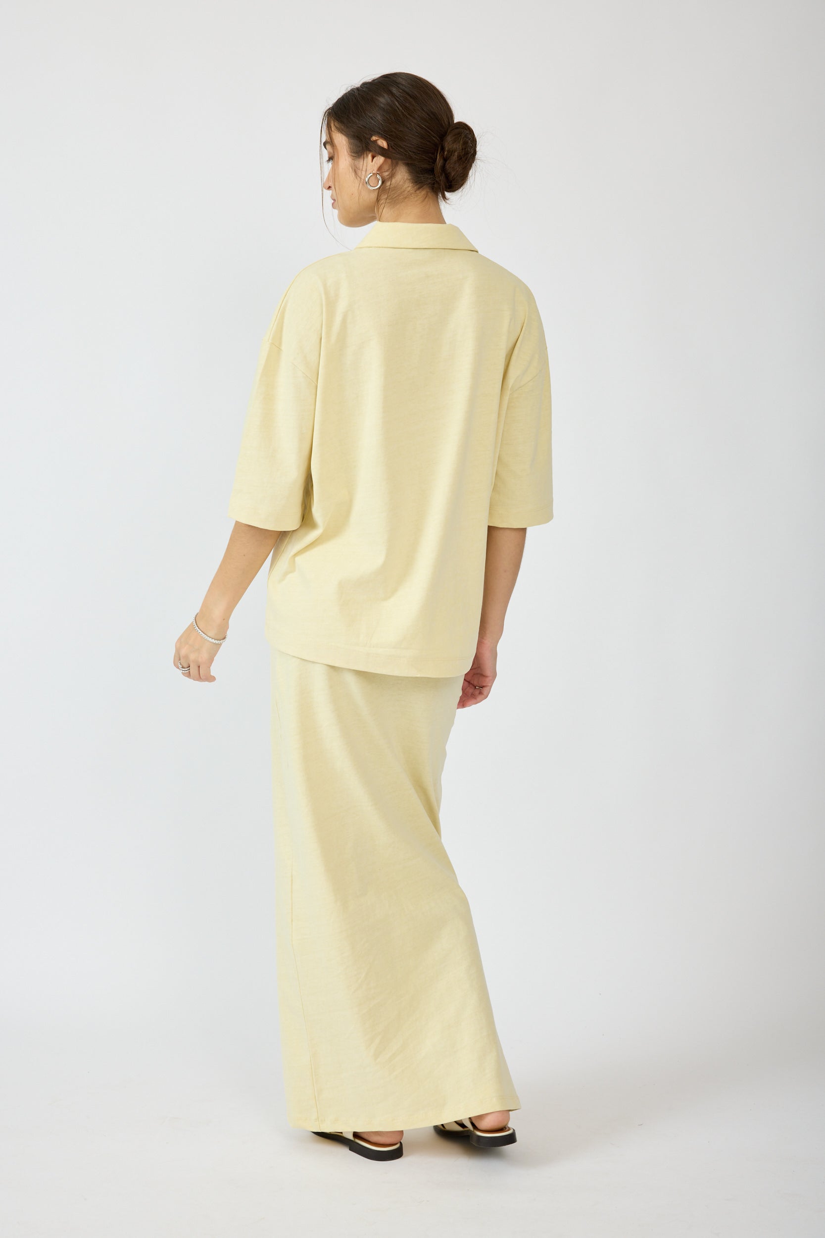 חצאית פיגמנט מקסי + שסע