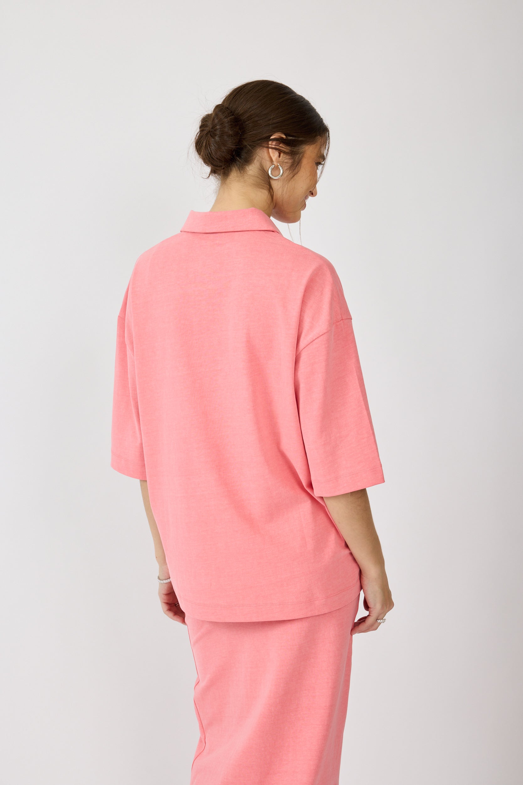 חולצת פולו פיגמנט שרוול 3/4