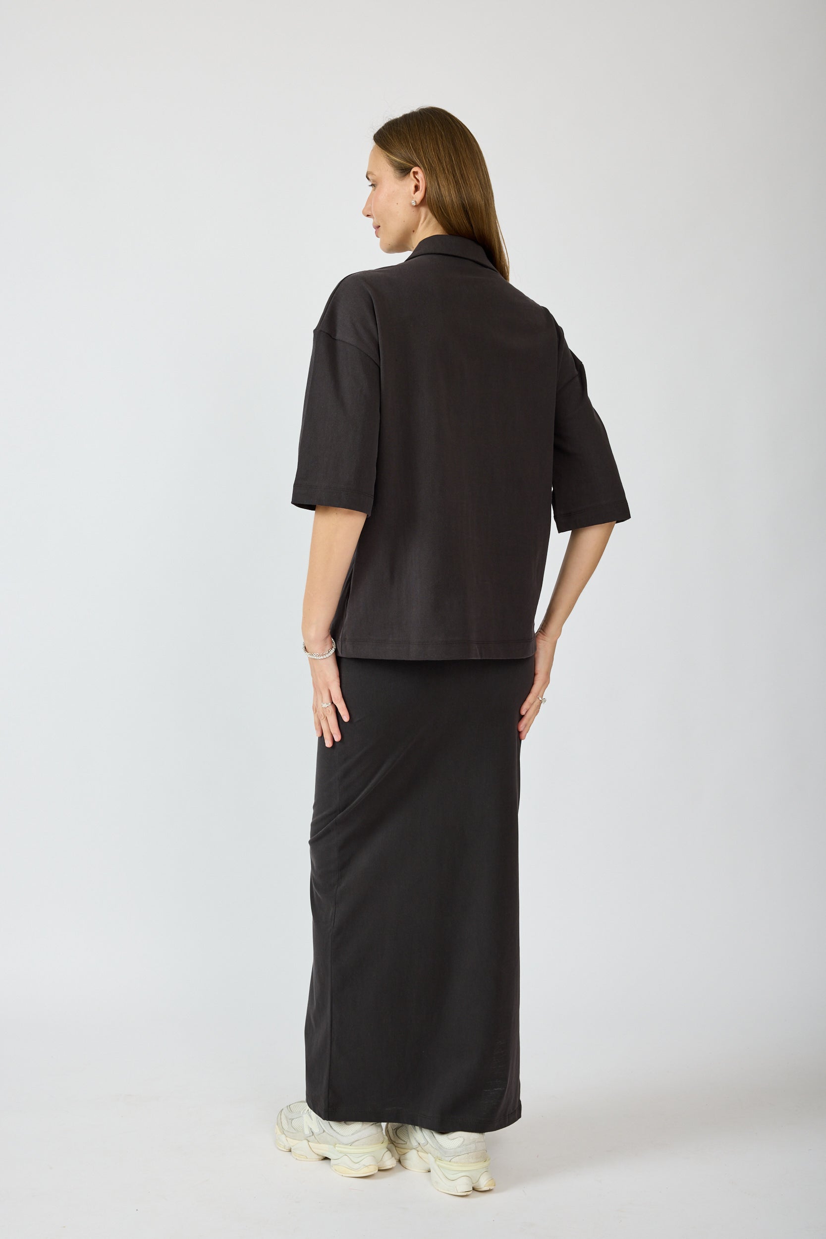 חצאית פיגמנט מקסי + שסע