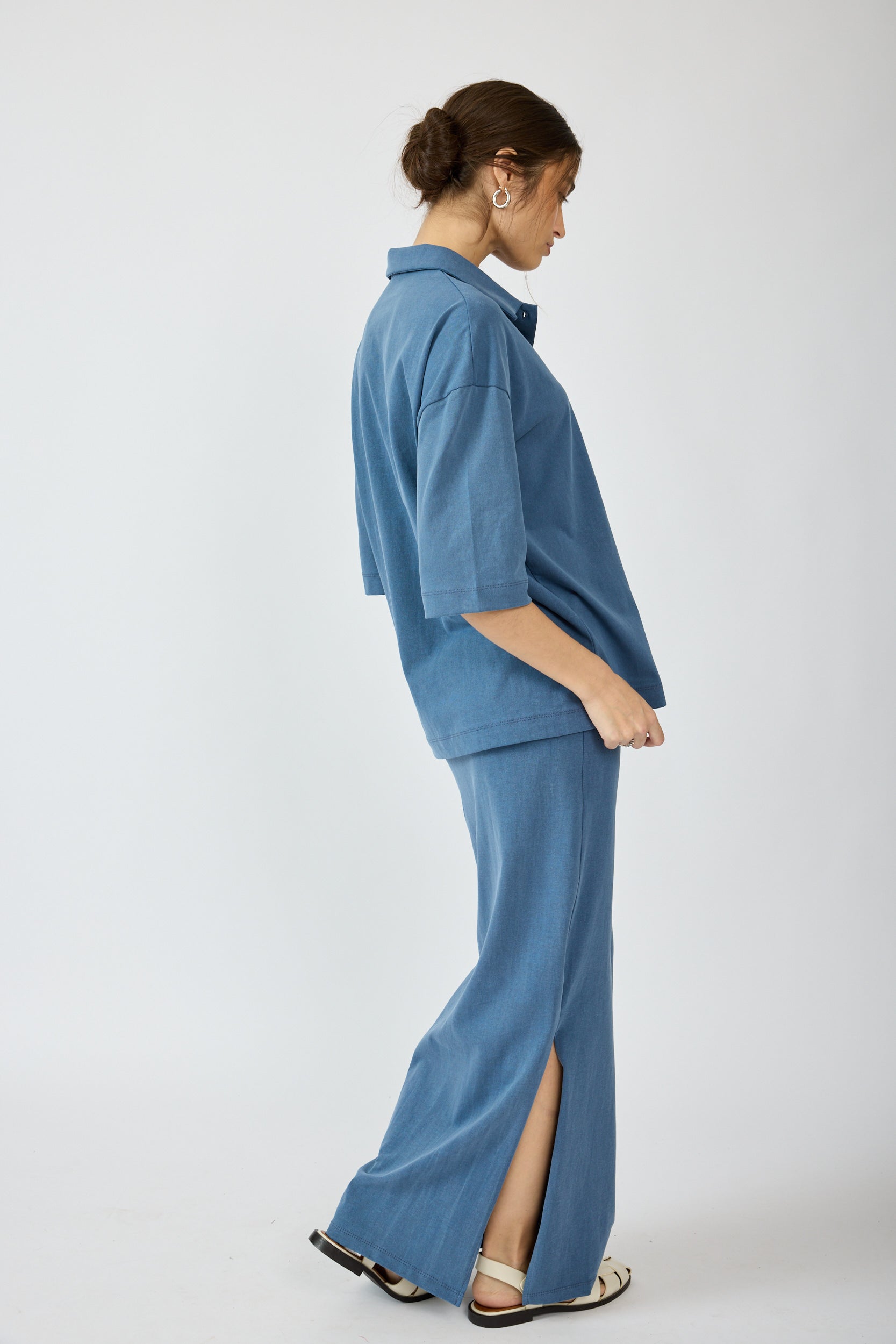 חולצת פולו פיגמנט שרוול 3/4