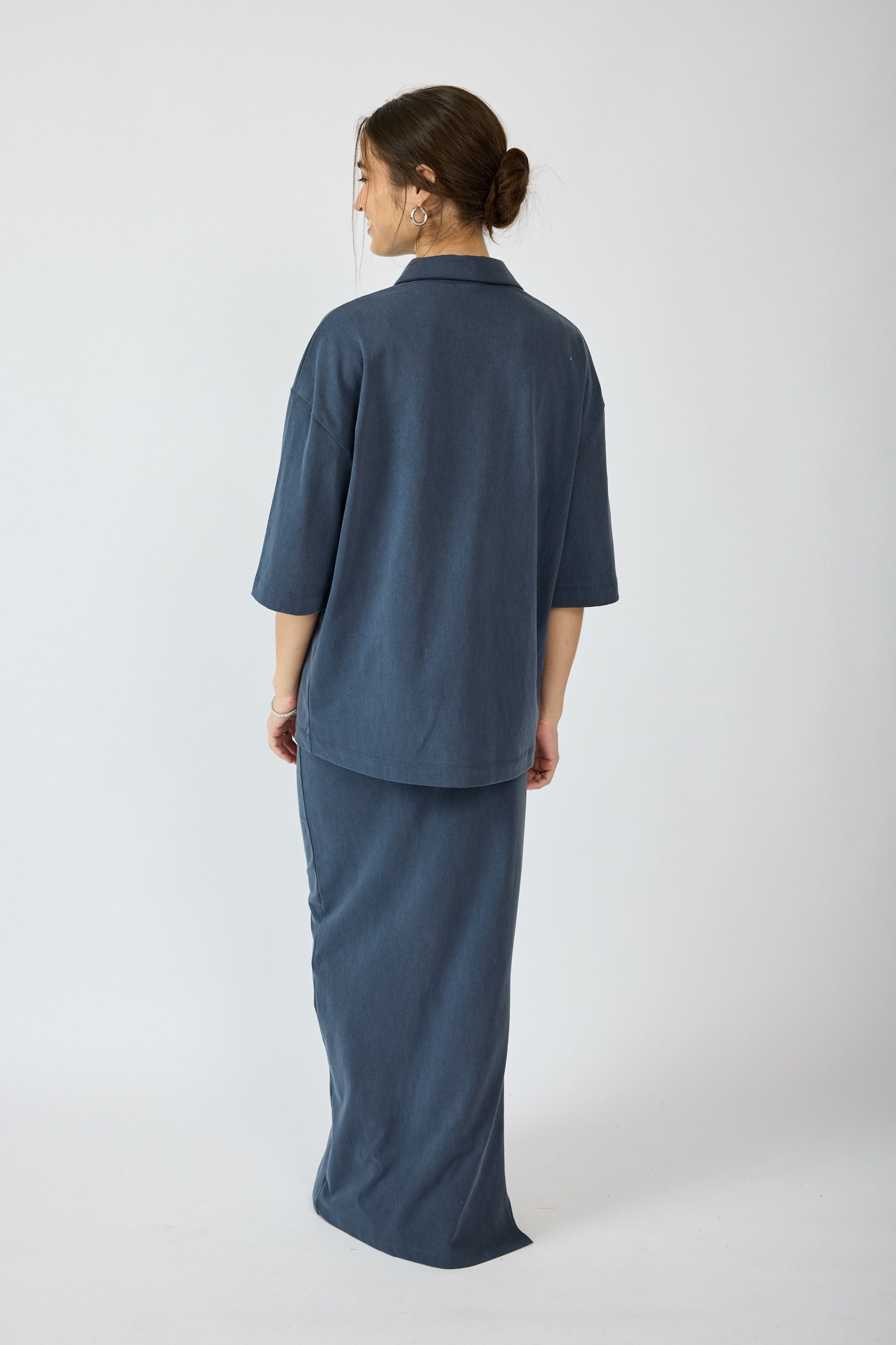 חצאית פיגמנט מקסי + שסע