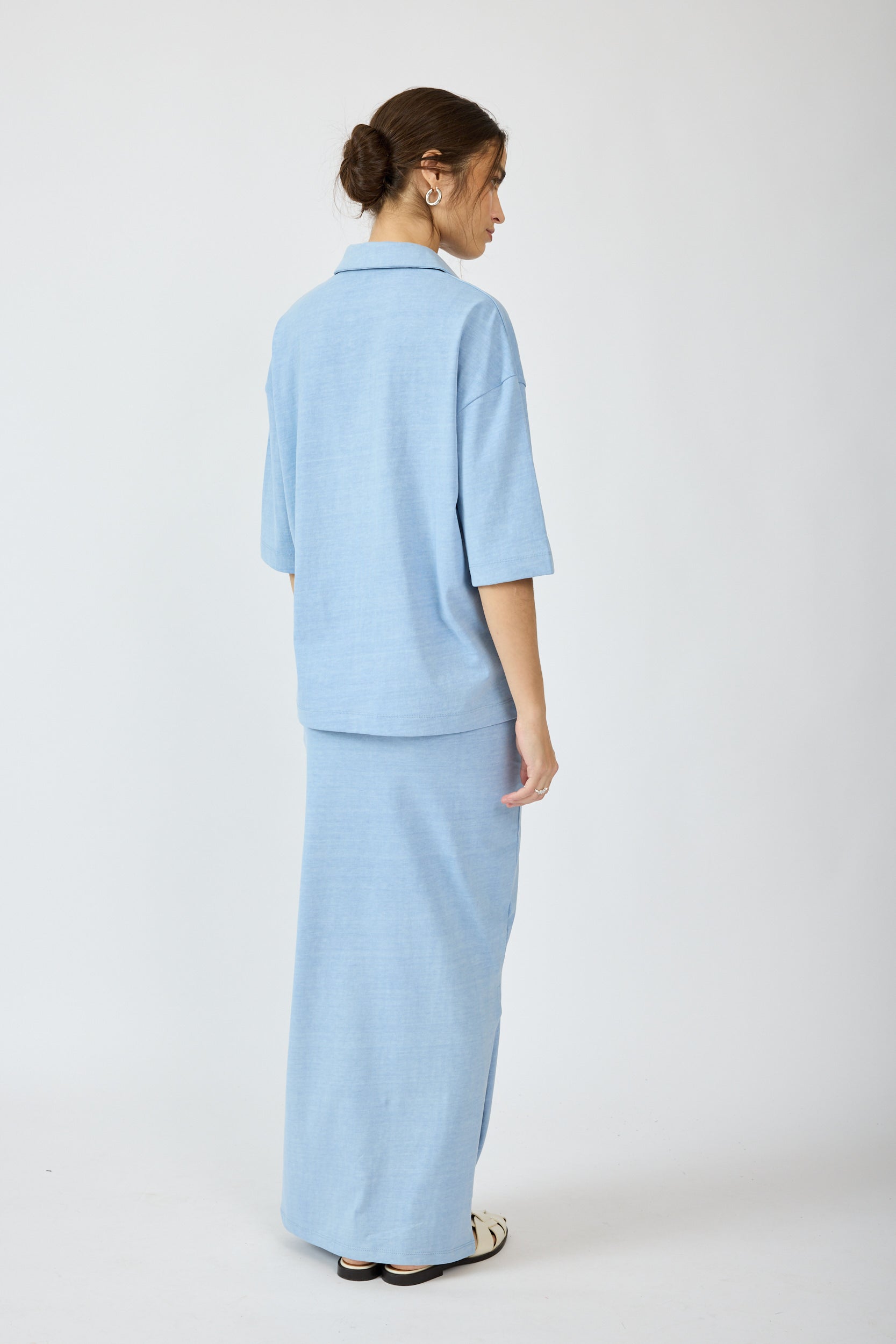 חולצת פולו פיגמנט שרוול 3/4