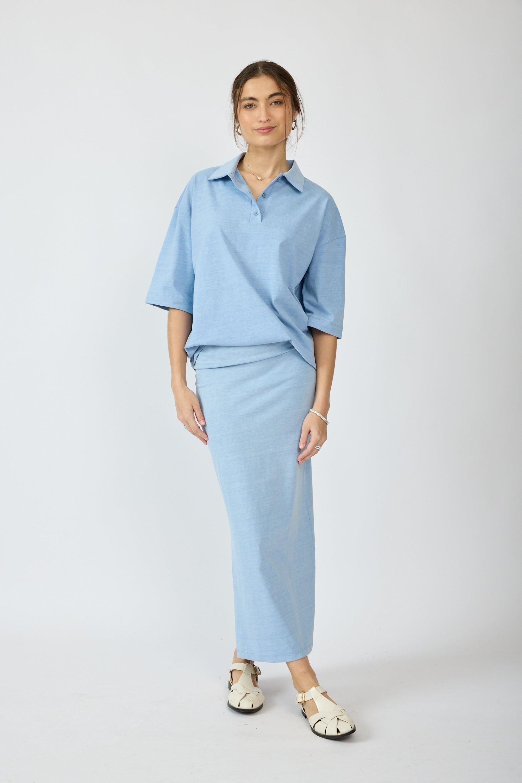 חצאית פיגמנט 3/4 + שסע