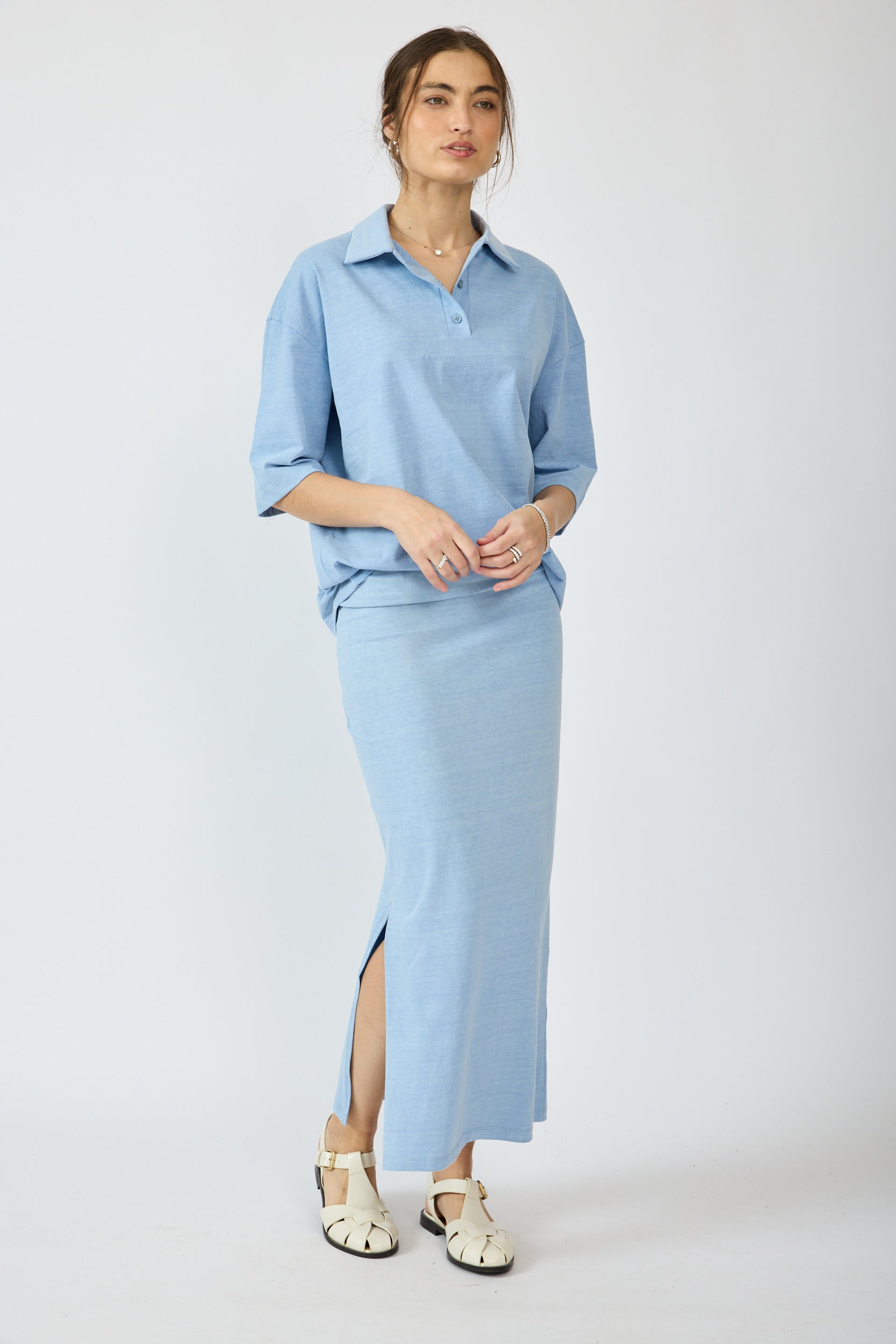 חצאית פיגמנט 3/4 + שסע